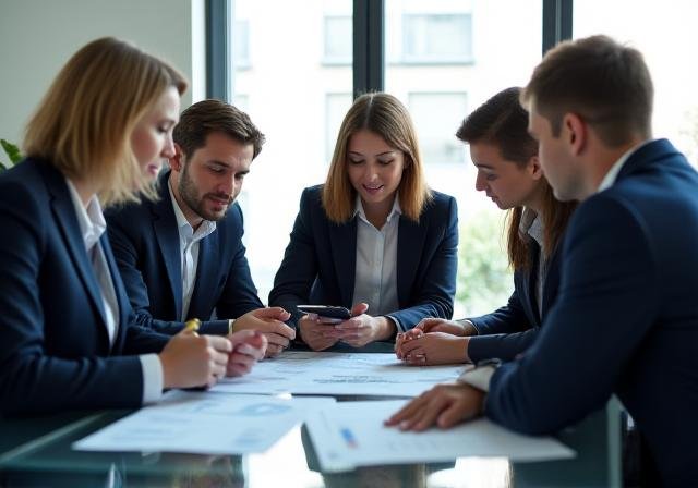 Team collaborating on a strategic roadmap in a modern Delhi office